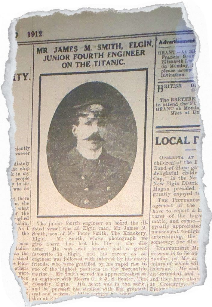Titanic victim James Smith's obituary in the The Northern Scot in 1912...Picture: Northern Scot Archive