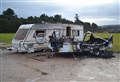 Police investigating deliberate caravan fire in Elgin