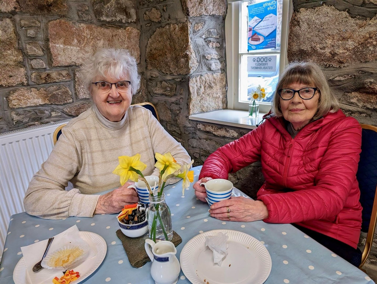 Local visitors Edna Hendry and Eleanor Collie
