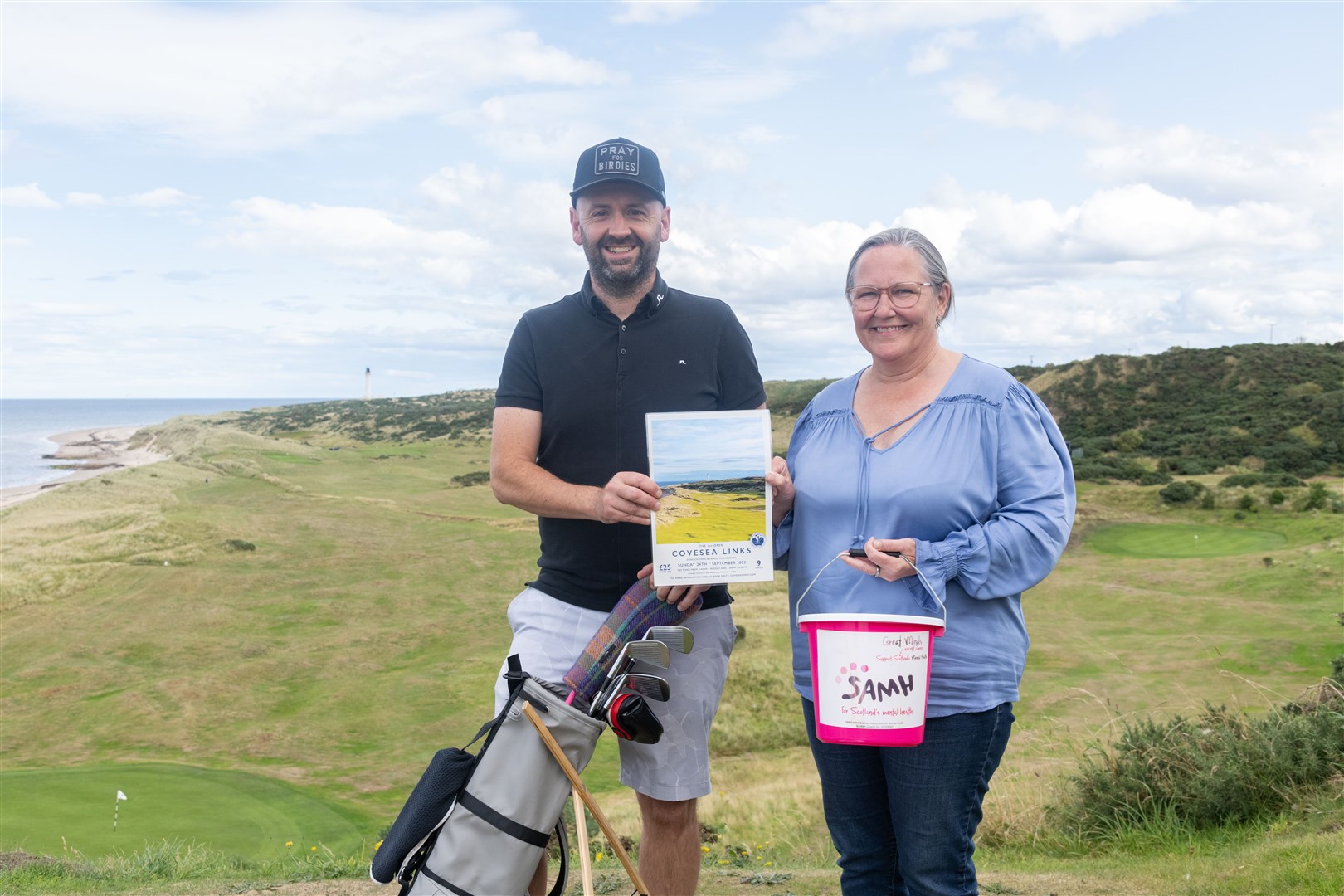 Michael McAllan and Angela Burnett are holding a charity tournament at the 1st Open Covesea Links 9-hole course on September 24th 2023. ..Picture: Beth Taylor.