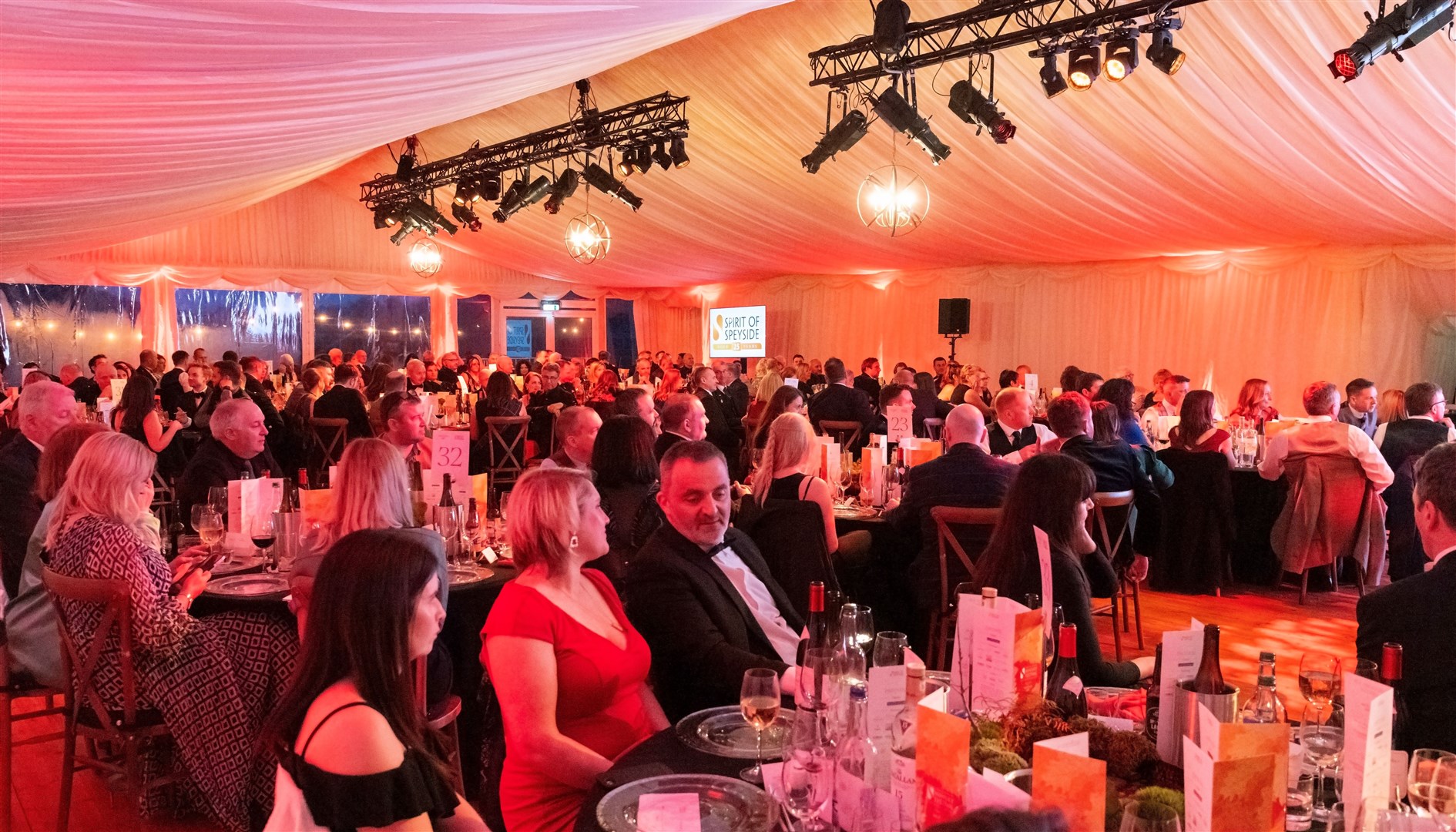 Spirit of Speyside Whisky Festival Opening Dinner 2024 held at The Macallan Distillery Estate. Picture: Beth Taylor