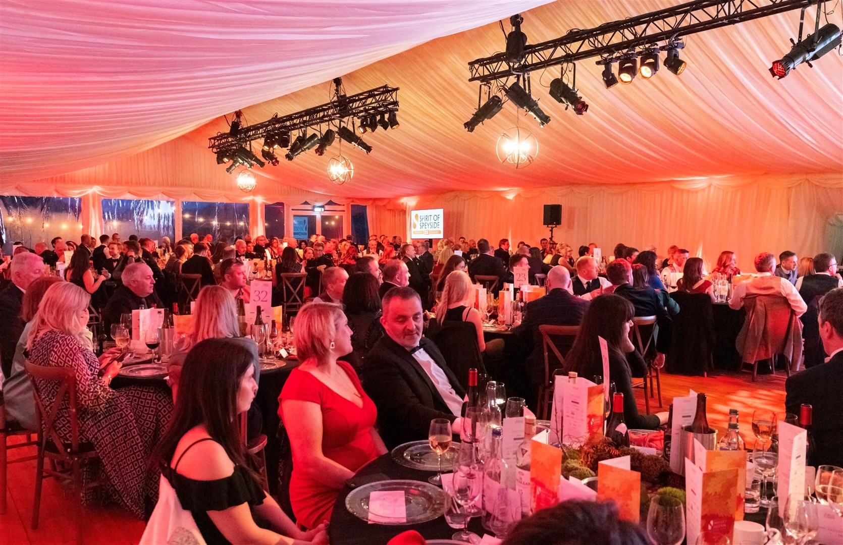 Spirit of Speyside Whisky Festival Opening Dinner 2024 held at The Macallan Distillery Estate. Picture: Beth Taylor