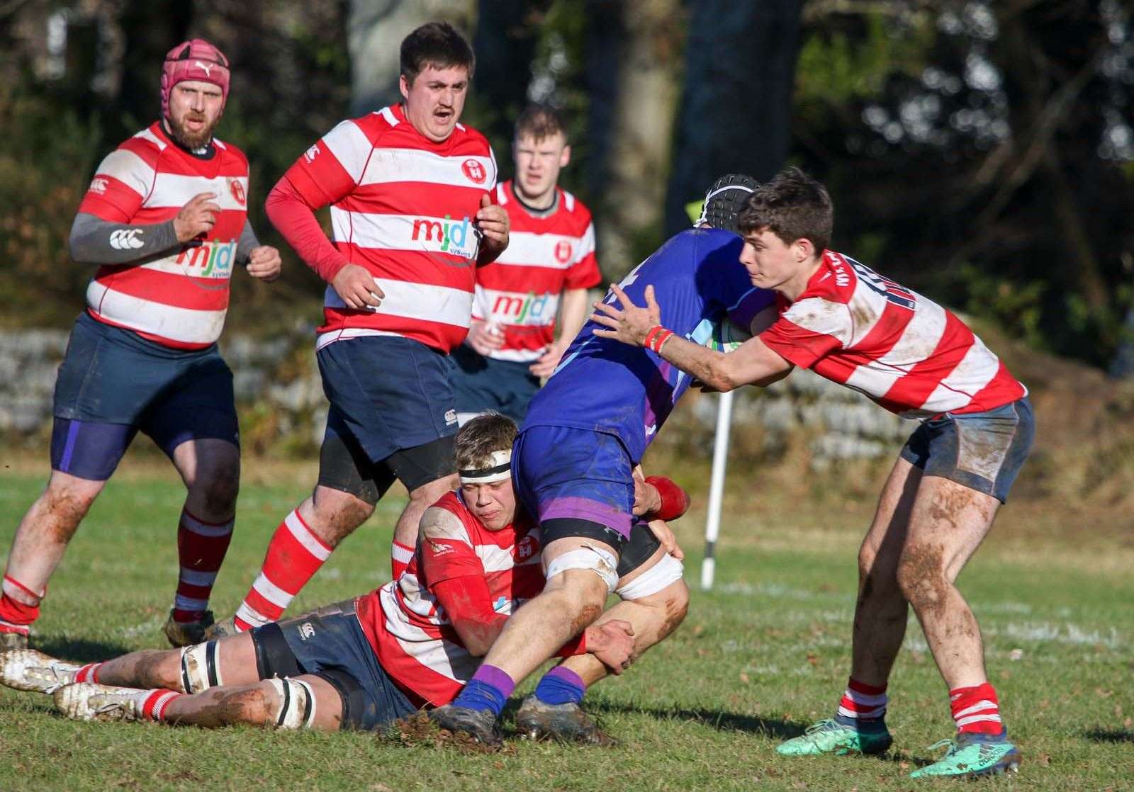 Rory Millar (right) broke into Moray's first XV as a teenager.