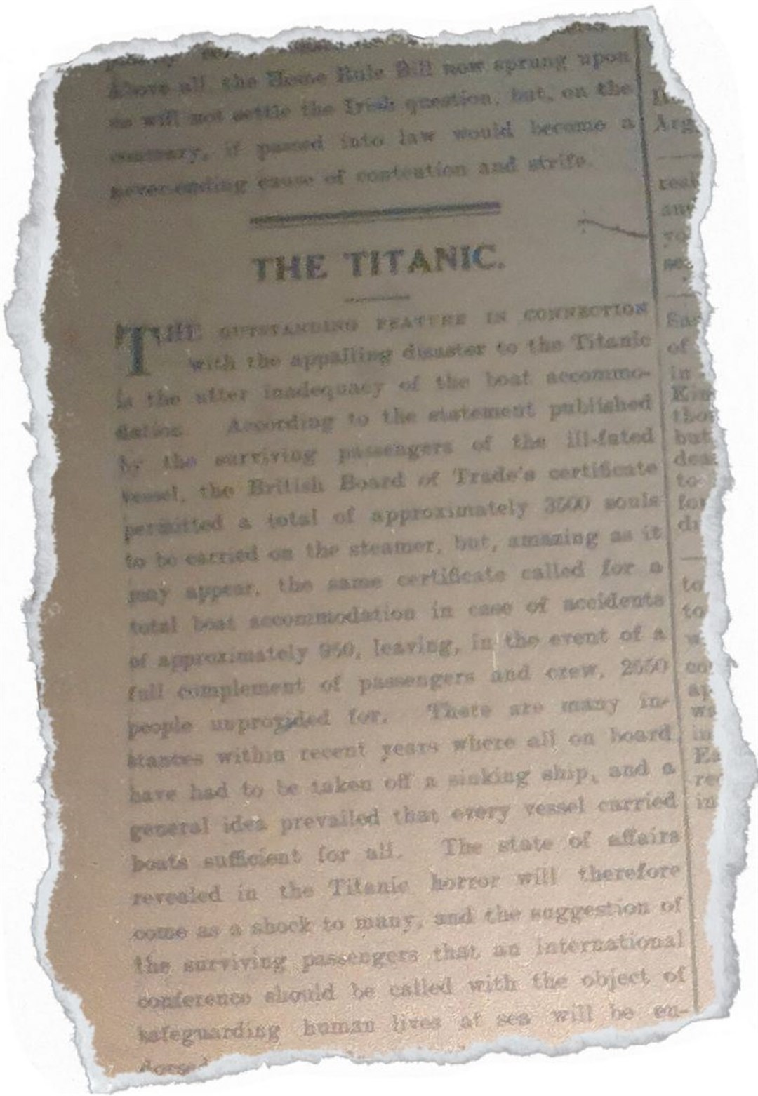 A 1912 Northern Scot article argues for improvements to ship safety after the Titanic disaster...Picture: Northern Scot Archive