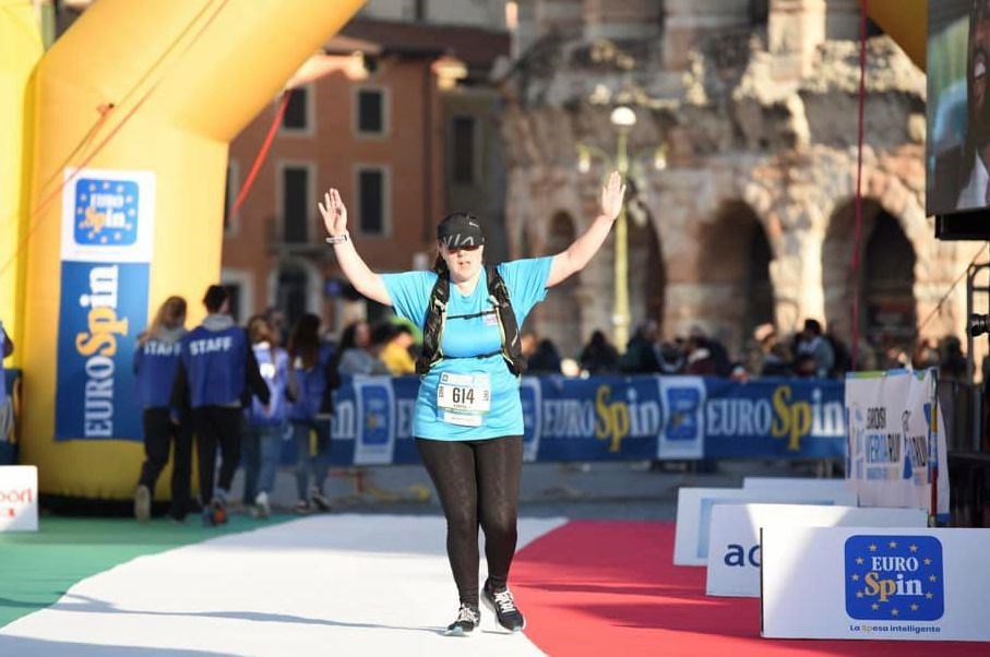 Emma Vaccaro travelled to Verona in Italy to take part in one of her 12 marathons.