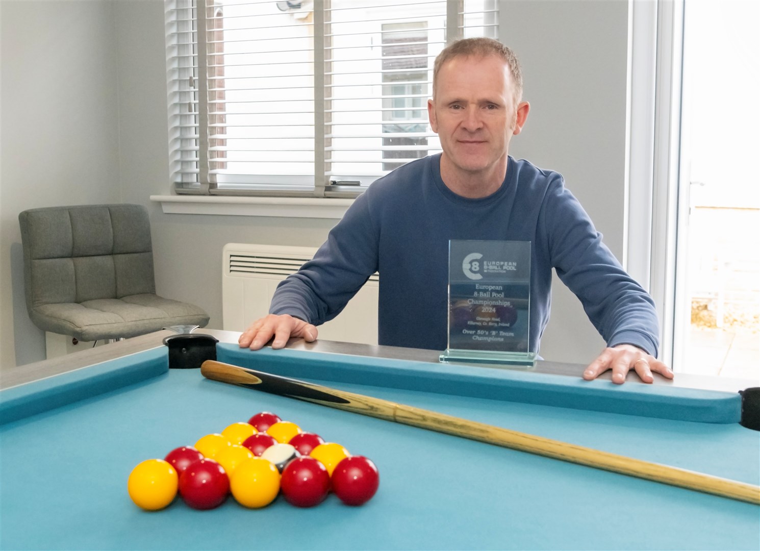 Elgin pool player, Neill Simpson, won the Over 50's 'B' Team competition at the European 8-Ball Championships in Ireland.Picture: Beth Taylor