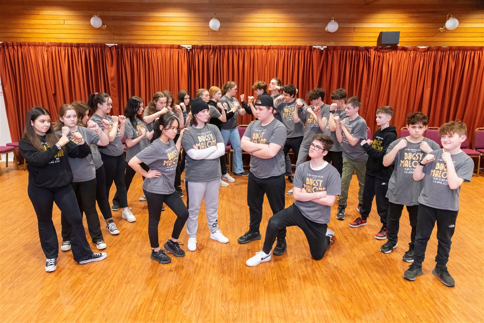 Dandy Dan's Gang face off against Fat Sam's Gang at rehearsals for the show. Picture: Beth Taylor