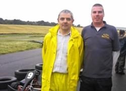 Actor Rowan Atkinson visited Moray this week and enjoyed a spin at the Elgin Kart Raceway. He was shown the ropes by company director Walter Anderson (also pictured).