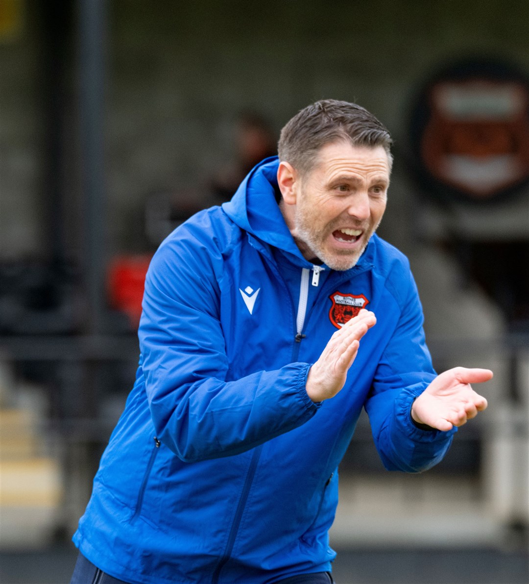 Rothes' new manager, Richard Hastings...Rothes F.C. (0) v Keith F.C. (0) at Mackessack Park, Rothes, Highland Football League 23/24...Picture: Beth Taylor.