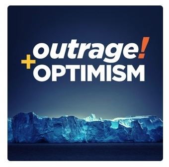The Outrage + Optimism podcast has become popular with listeners across the globe.