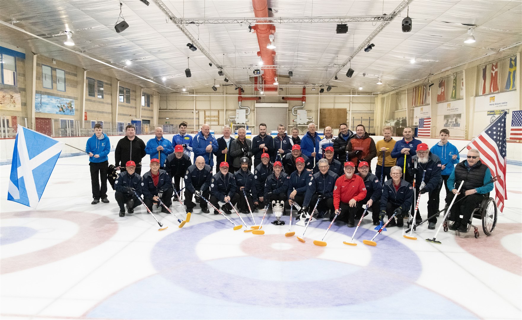 The USA Curling Scot Tour visited Moray Leisure Centre as they take on Team Scotland for the Herries Maxwell Trophy. Picture: Beth Taylor.