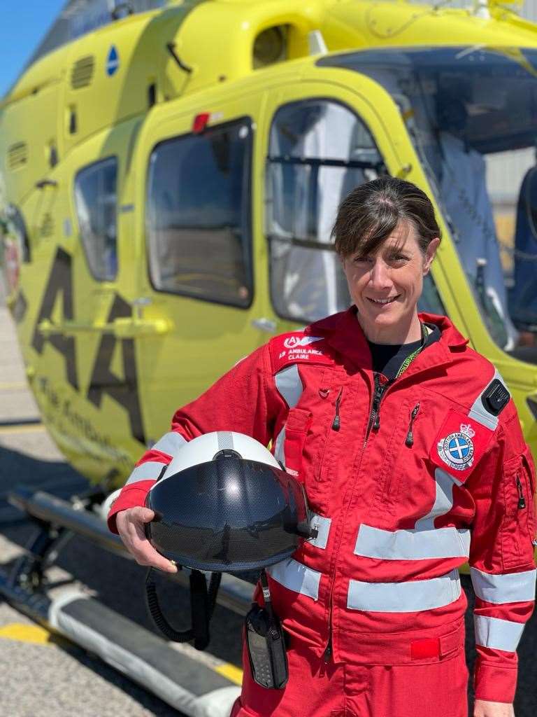 Huntly paramedic Claire Allan who is currently on a secondment with the charity operated Air Ambulance.