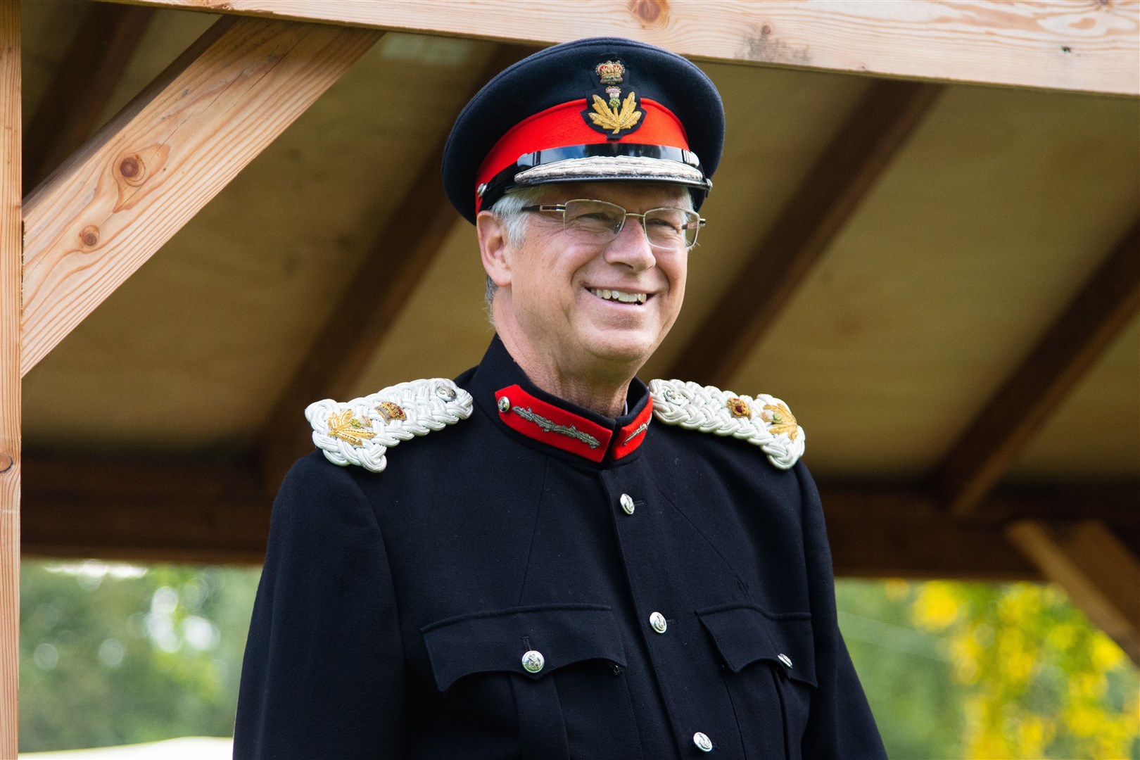 Lord Lieutenant of Banffshire Andrew Simpson at the Boyndie presentation. Picture: Daniel Forsyth.