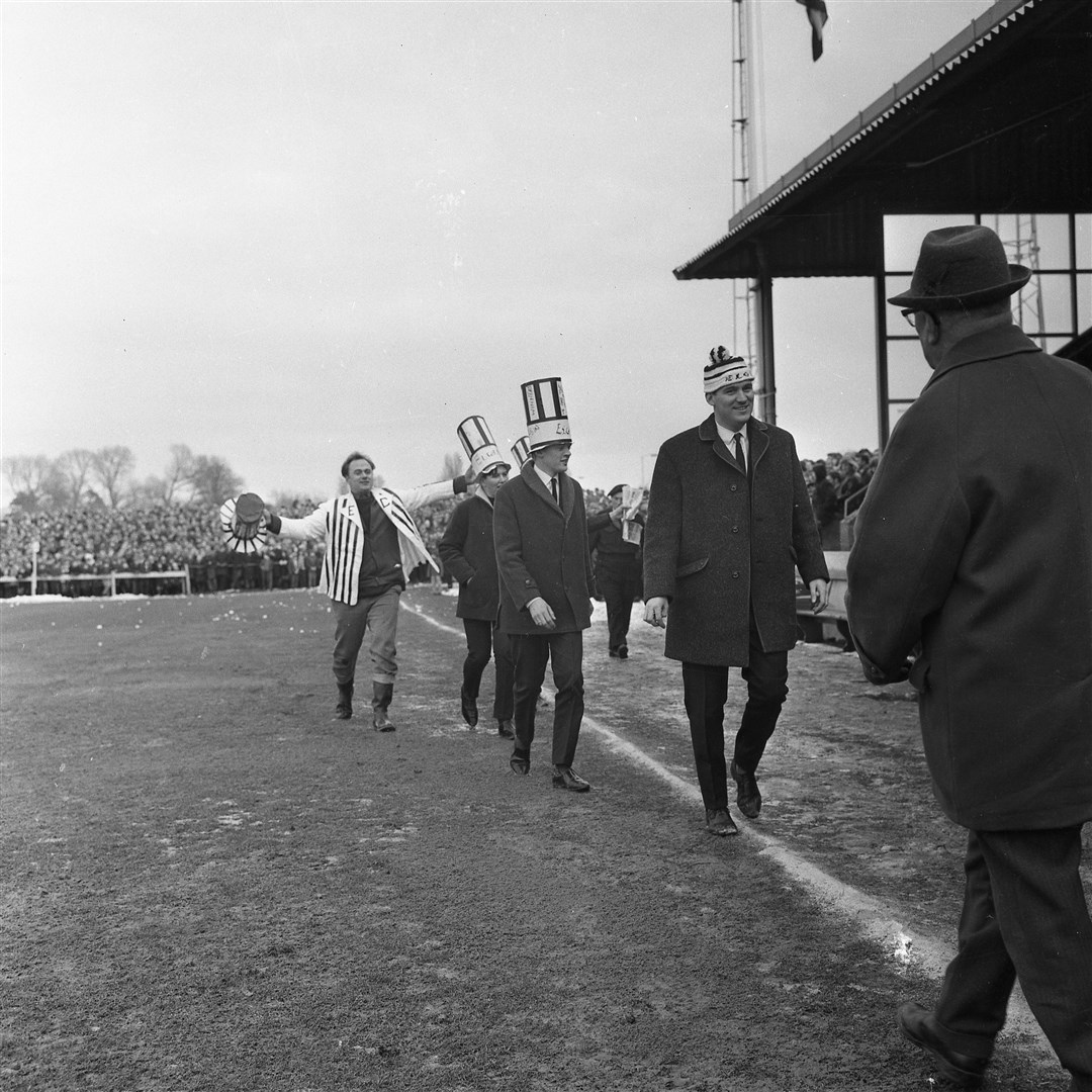 Supporters from the record Borough Briggs attendance in 1968 in high spirits.