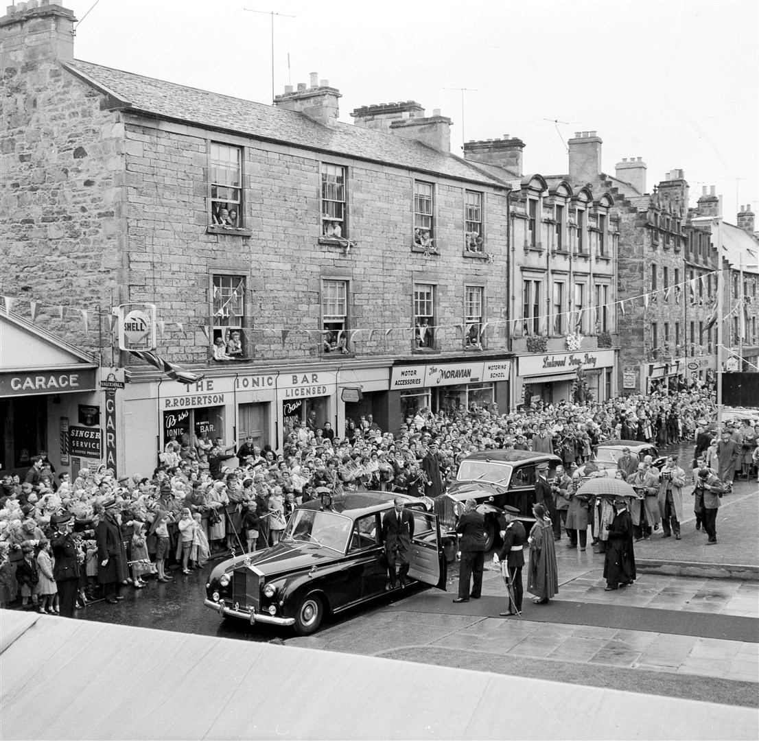 Arriving at the County Building in Elgin, now known as the Moray Council HQ in 1961. Picture: The Northern Scot archive