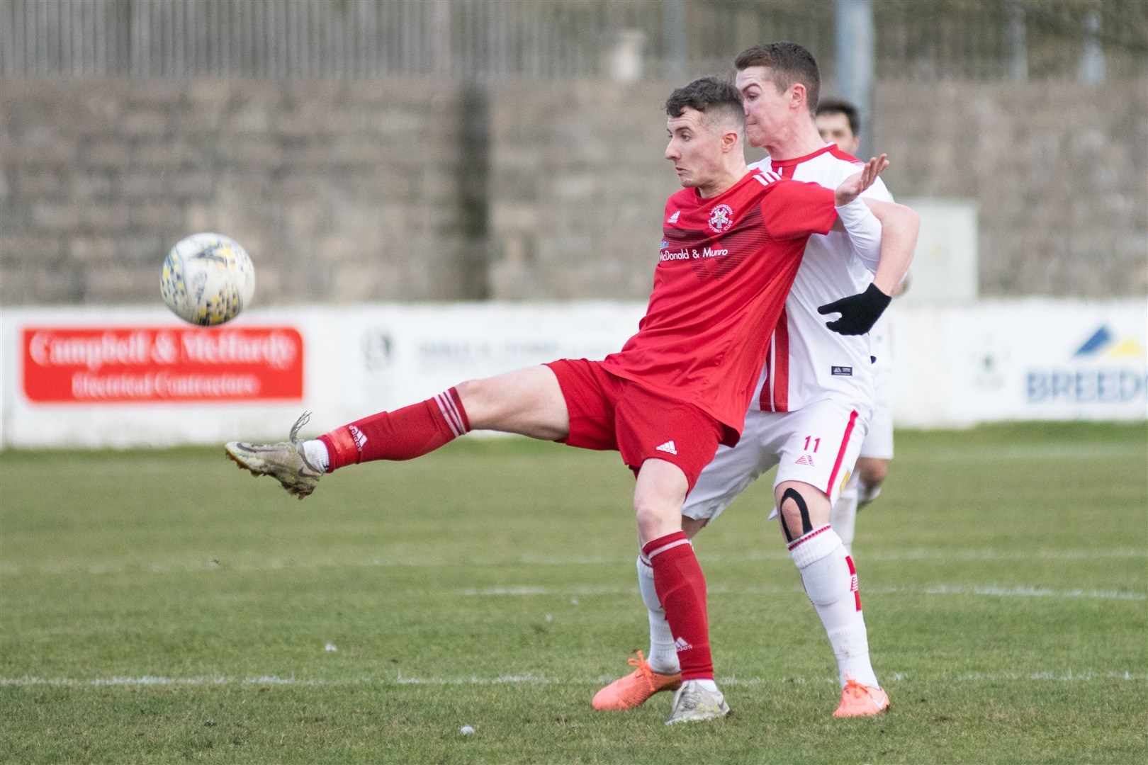 Lossiemouth midfielder Ross Morrison in action against Brechin City...Picture: Daniel Forsyth