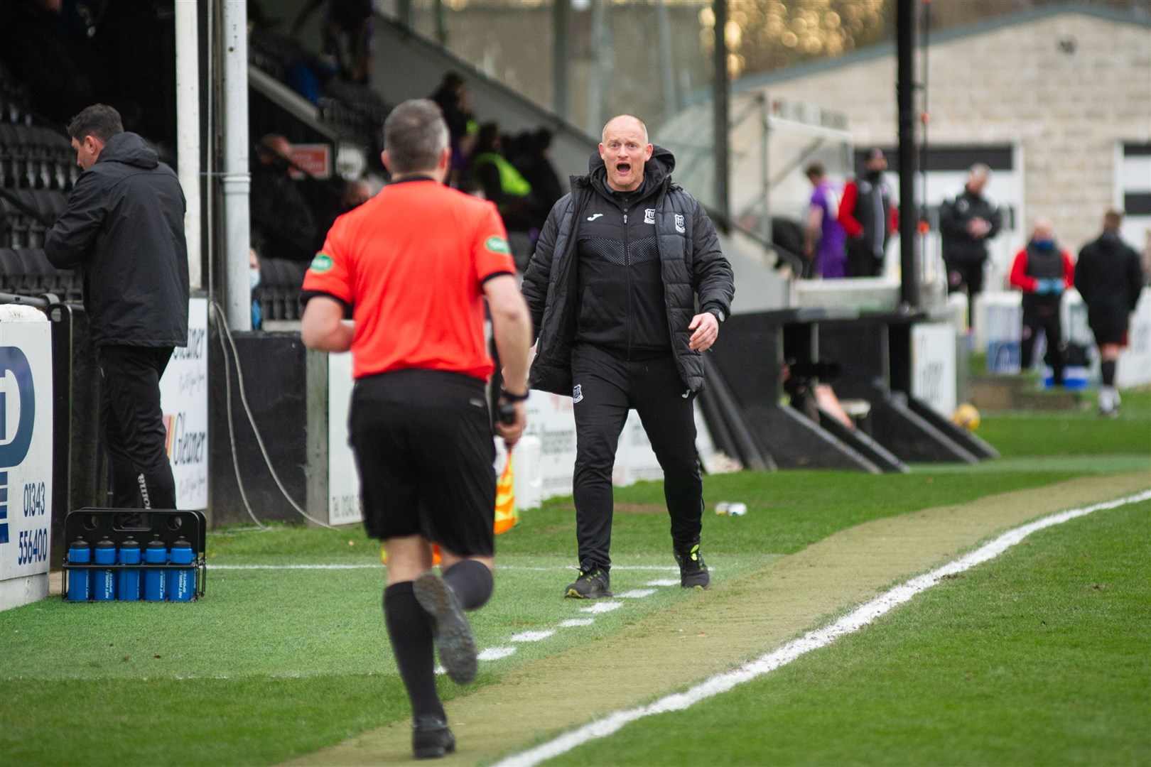 Elgin manager Gavin Price wasn't happy with some refereeing decisions during the home defeat to Edinburgh City. .Picture: Daniel Forsyth..