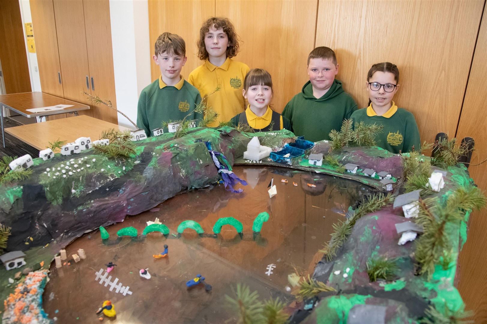 Dyke Primary with their highly commended model of Loch Ness. DYW Moray Primary School's Big Build Showcase, held at UHI Moray.Picture: Daniel Forsyth.