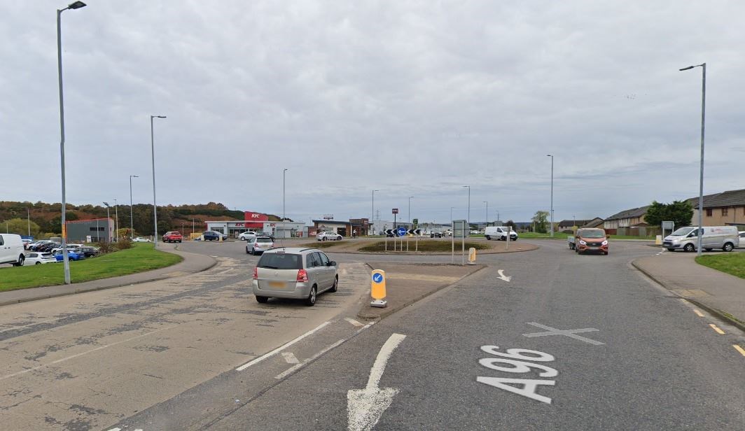 Works will run from the roundabout on the entrance to Elgin from the Lhanbryde side to the roundabout beside Harry Gow Bakery (the turn off to Pinz). Picture: Google Maps