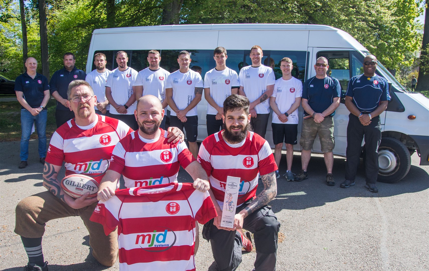 Moray Rugby Club at Morriston Park before they set off for their 3 peaks challenge. ..Picture: Becky Saunderson. Image No.043927.