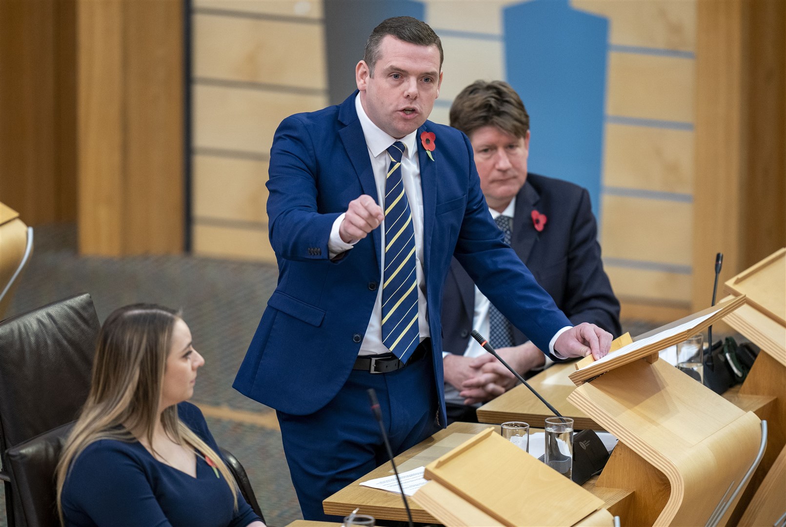 Douglas Ross said the First Minister had been a ‘human shield’ for Michael Matheson (Jane Barlow/PA)