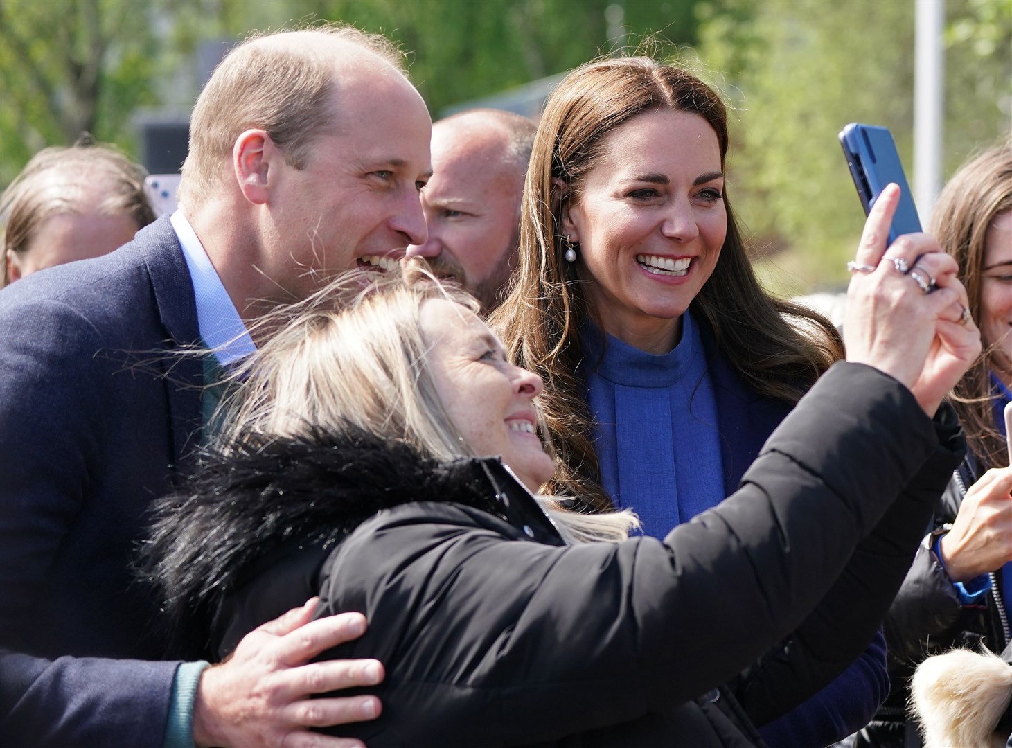 The Duke and Duchess of Cambridge were only too happy to pose for a selfie during a visit to the Wheatley Group in Glasgow in May (Andrew Milligan/PA)