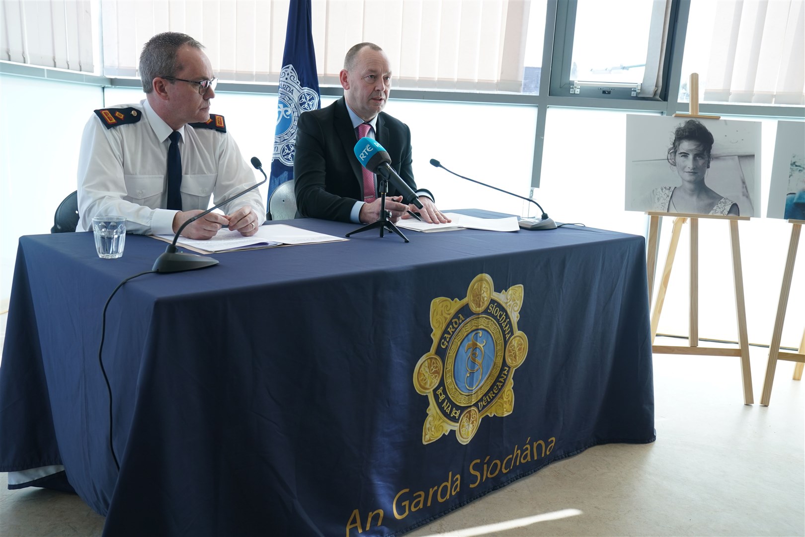 Superintendent Tim Burke (left) and Detective Superintendent Eddie Carroll speaking to the media (Brian Lawless/PA)
