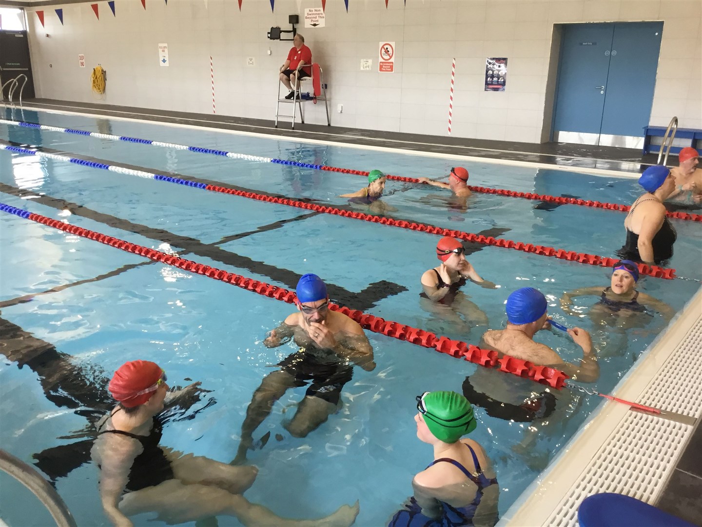 Competitiors gear up to take part in the 800-metre swim.