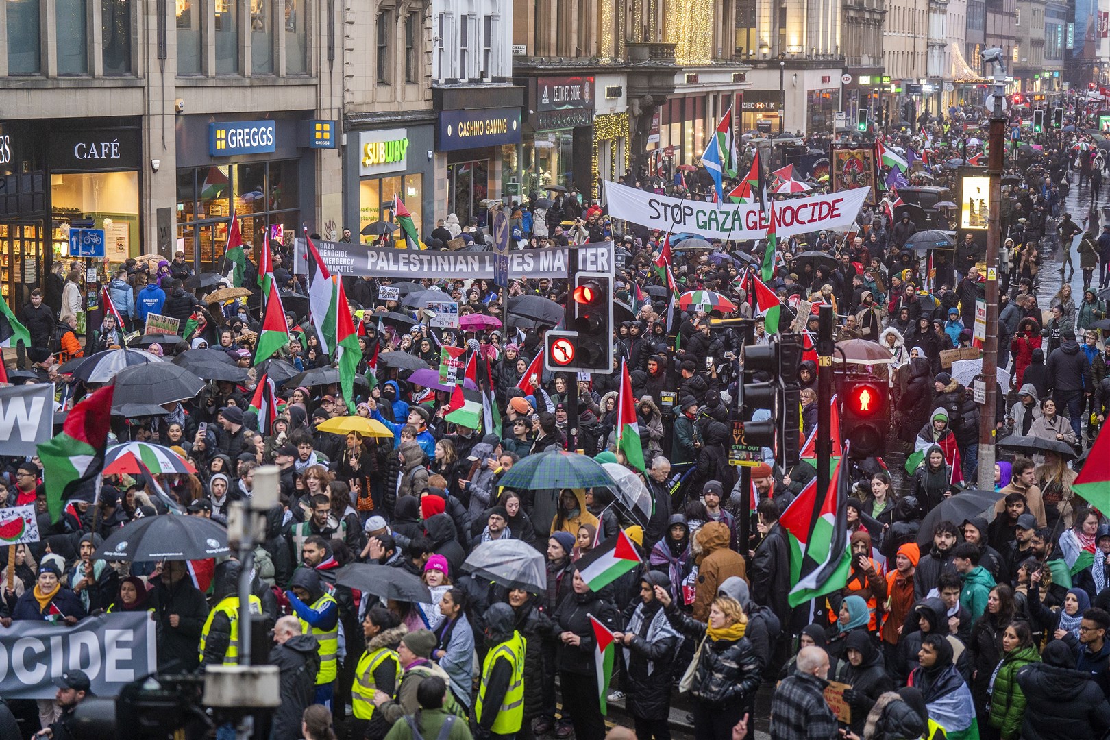 Thousands marched in Glasgow on Saturday (Jane Barlow/PA)