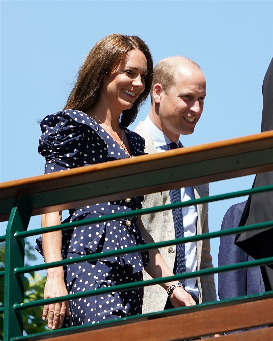 The Duke and Duchess of Cambridge, along with Prince George, arrive on day 14 of the 2022 Wimbledon Championships ahead of the men’s singles final (Zac Goodwin/PA)