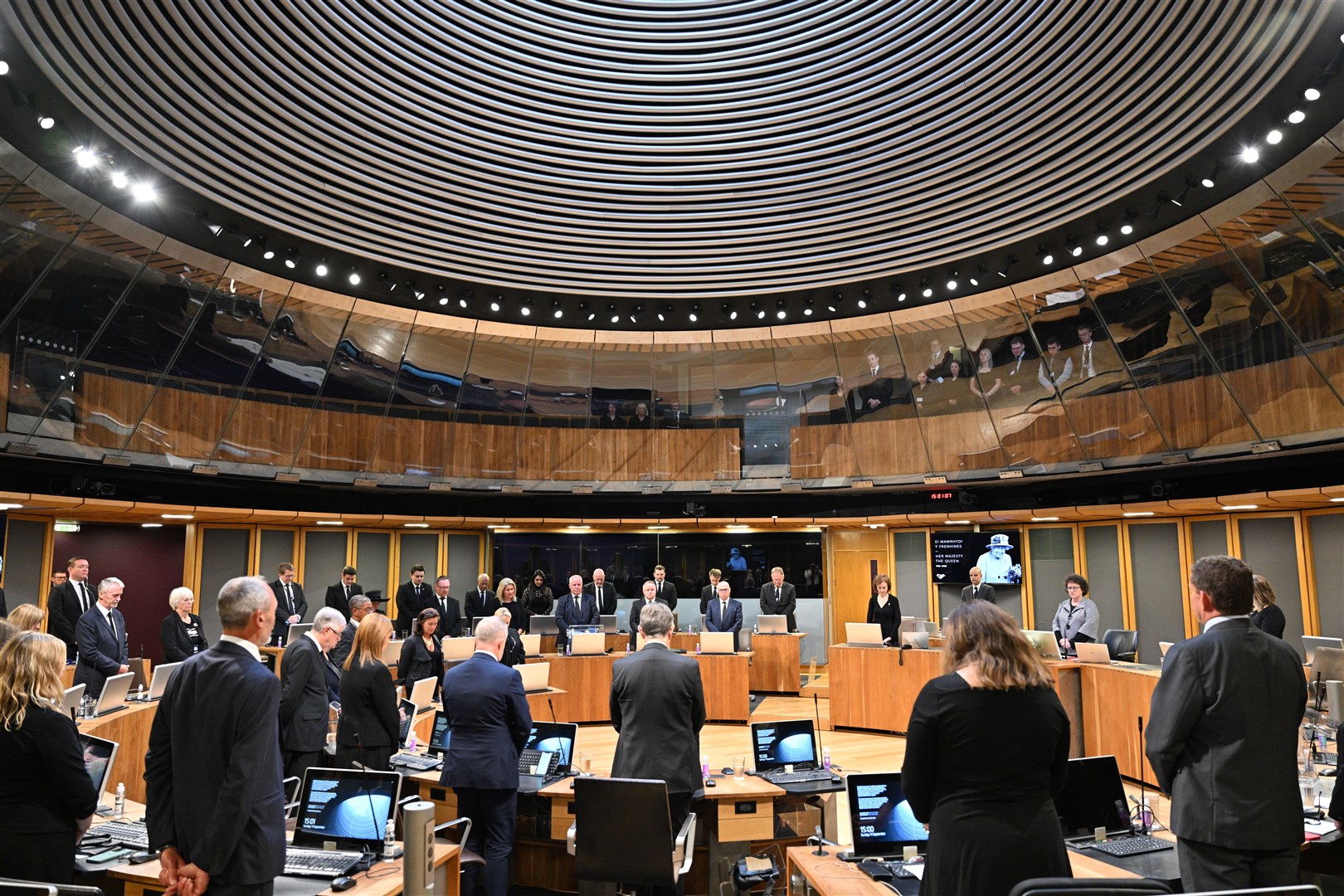 The Senedd is recalled to pay tribute to Her Majesty Queen Elizabeth II (Matthew Horwood/The Welsh Parliament)