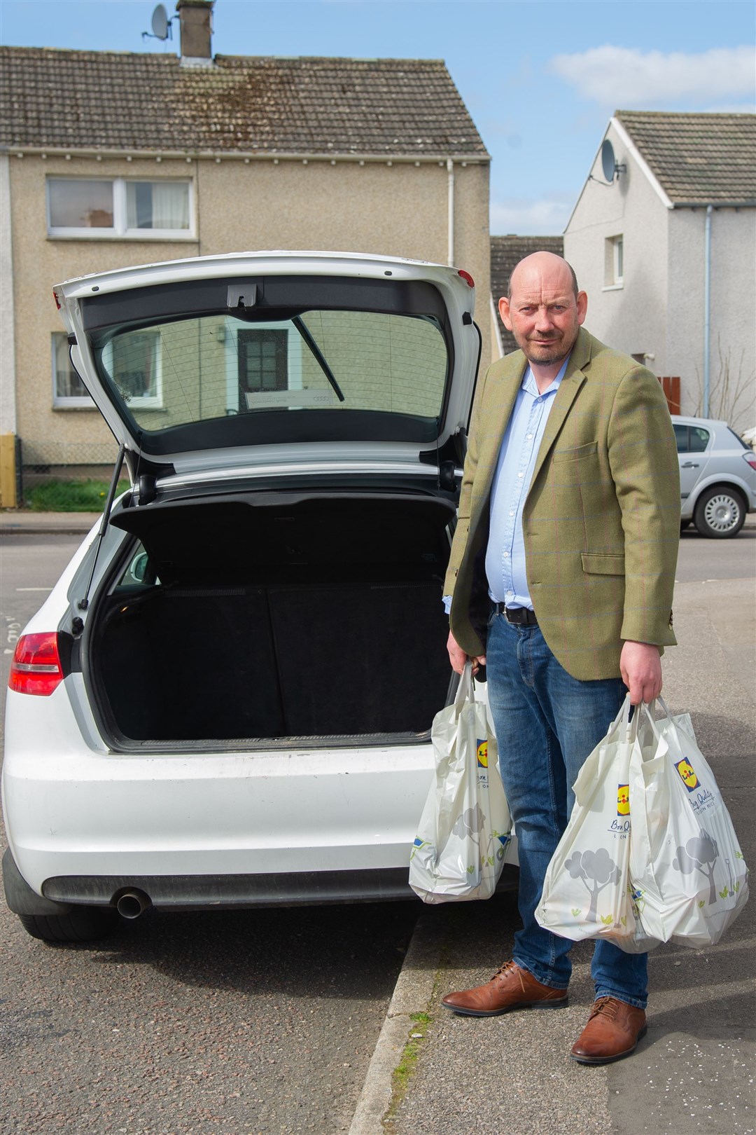 Over the past few weeks, Paul Briggs has been busy doing the shopping for 19 households in the area to help folk who cannot leave their houses due to the cornavirus outbreak. Picture: Daniel Forsyth.
