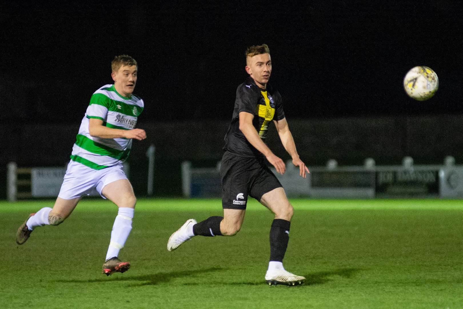 New Jags signing Ryan Fyffe (right) in action for Nairn against Buckie Thistle last season.