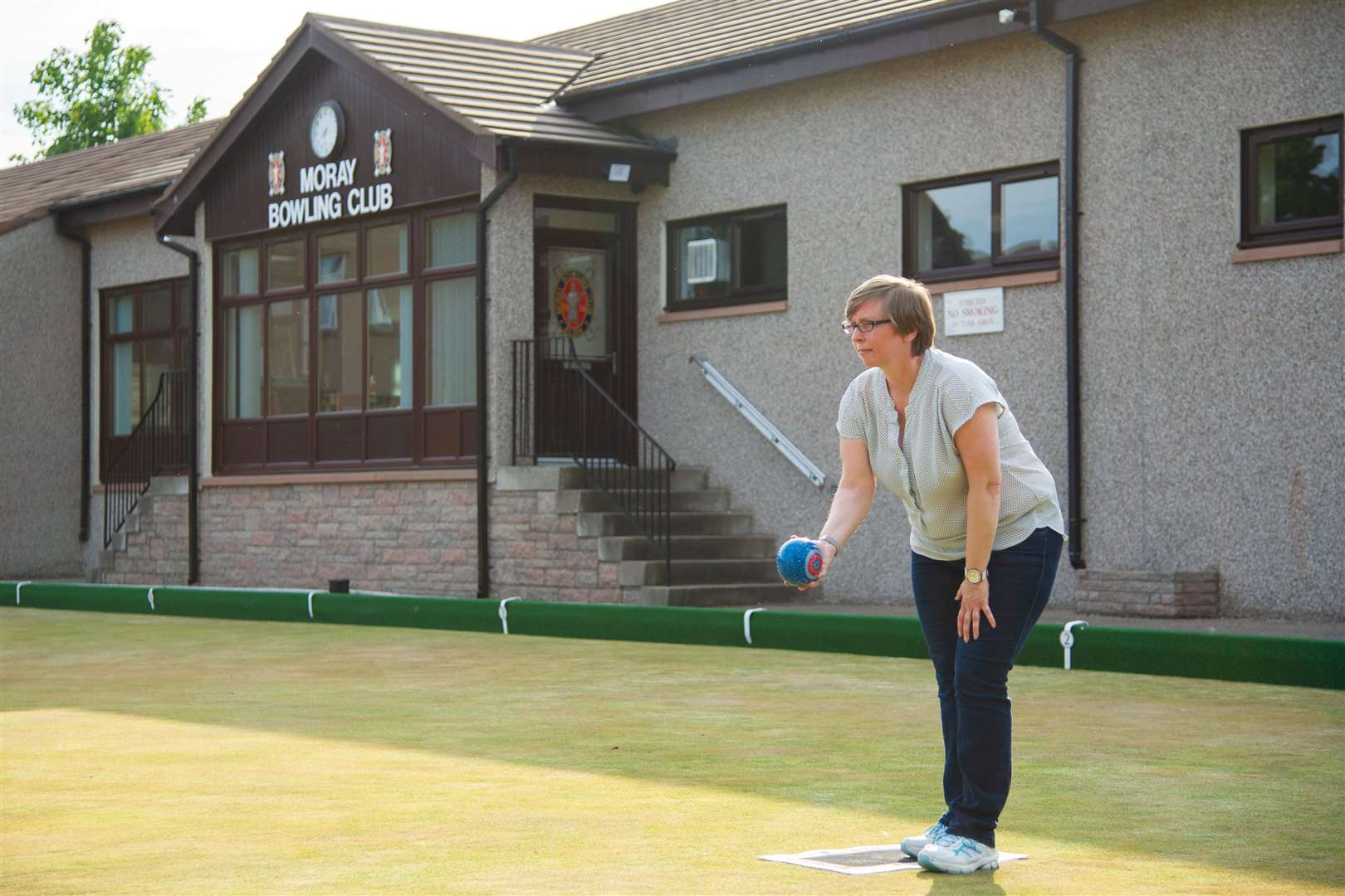 Sandra Dean is ready to roll at Moray Bowling Club in Elgin. Picture: Daniel Forsyth.