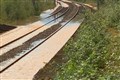 Massive water leak floods train tracks