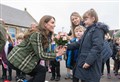 Princess Kate given flowers by Burghead Primary pupils, during Moray visit alongside Prince William