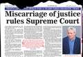 2011 – Miscarriage of justice rules Supreme Court