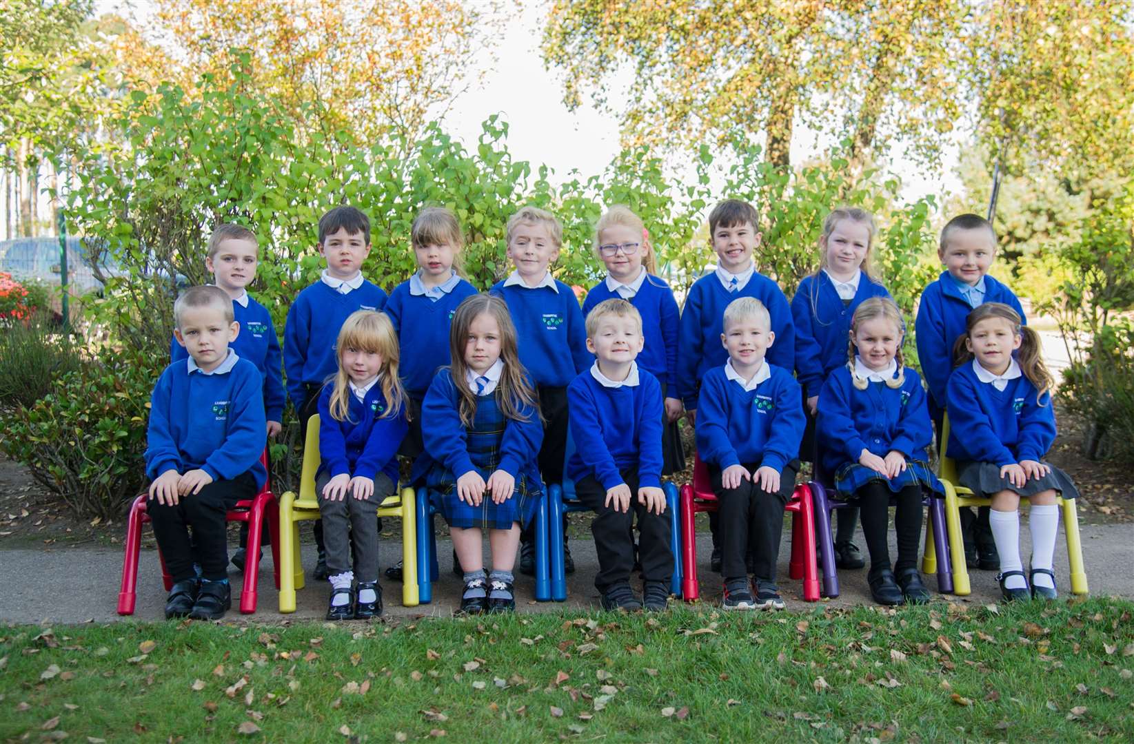 Lhanbryde's new P1 pupils. Picture: Becky Saunderson