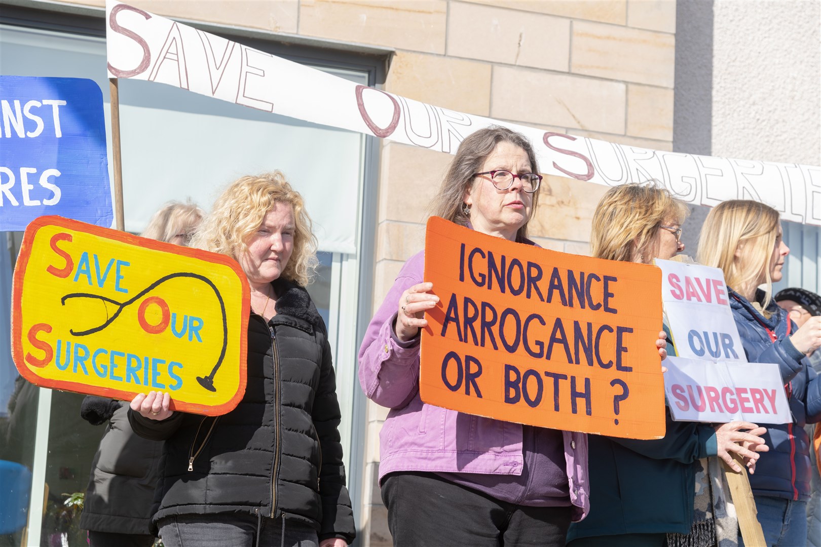 Groups of campaigners from Hopeman, Burghead and Lossiemouth attended the protest. Picture: Beth Taylor
