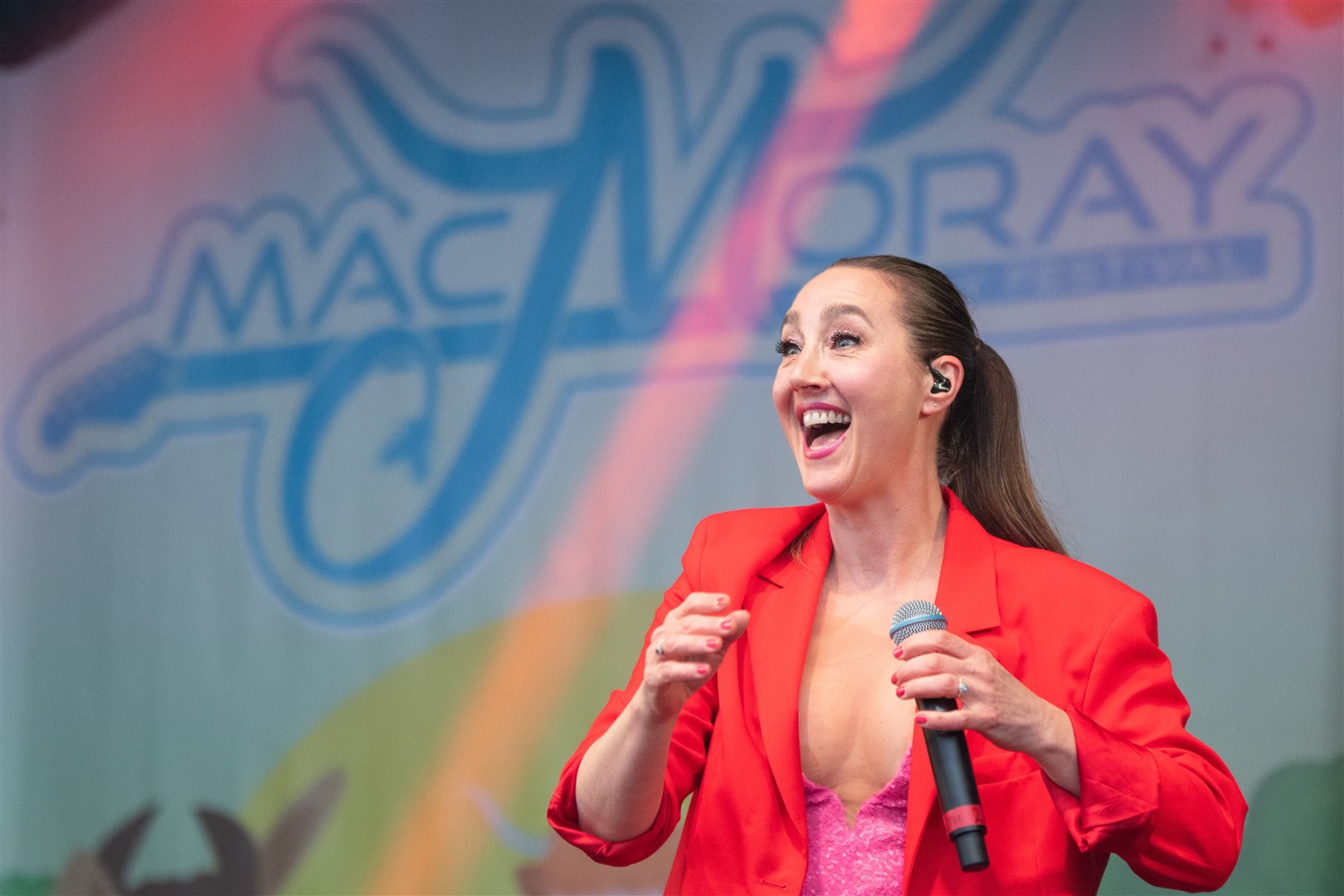Judith Pronk, of Alice Deejay, performing just before Vengaboys. Picture: Daniel Forsyth
