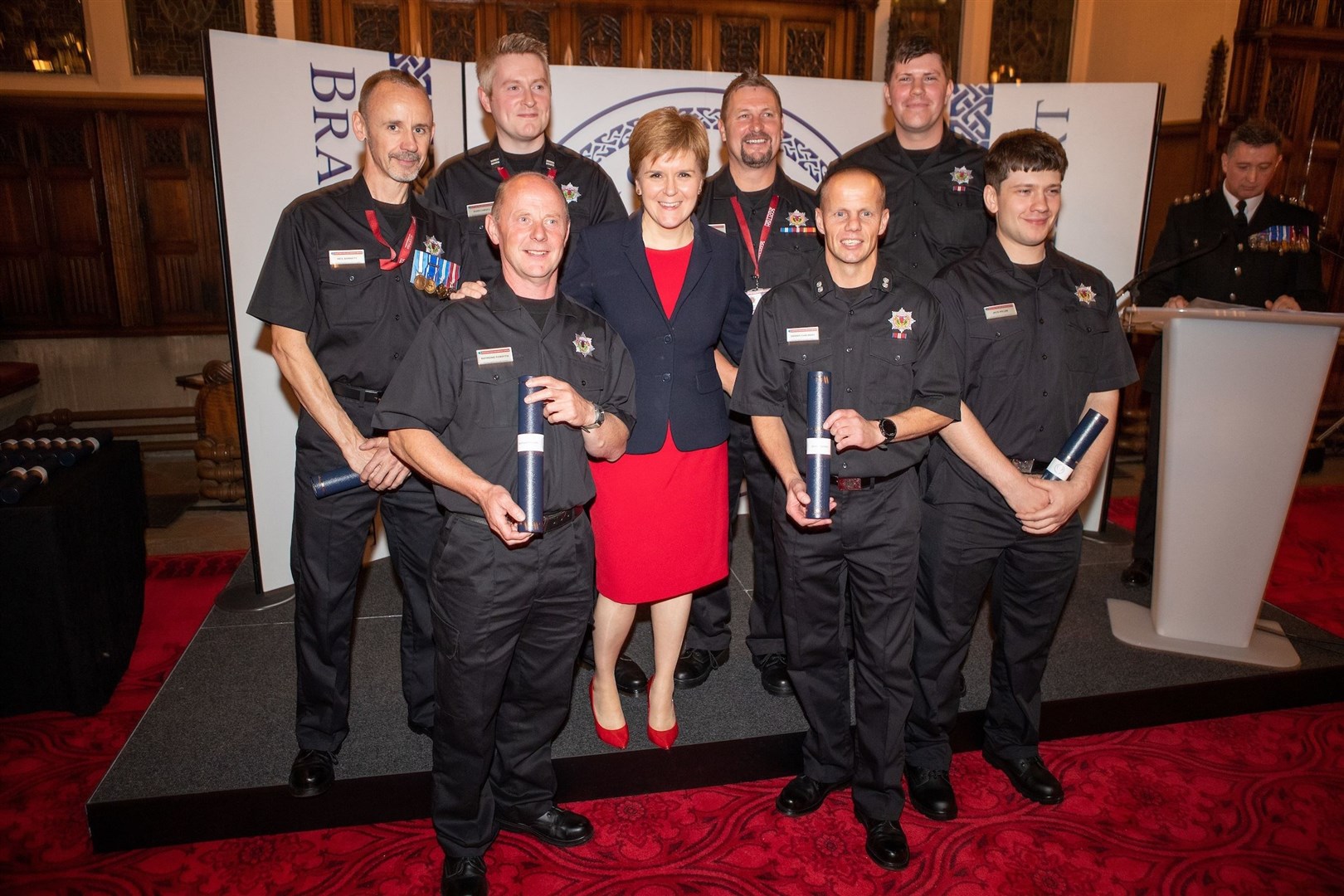 The Aberdeen crew with First Minister Nicola Sturgeon receiving a Brave@Heart award 2019. Picture: Kenny Smith Photography