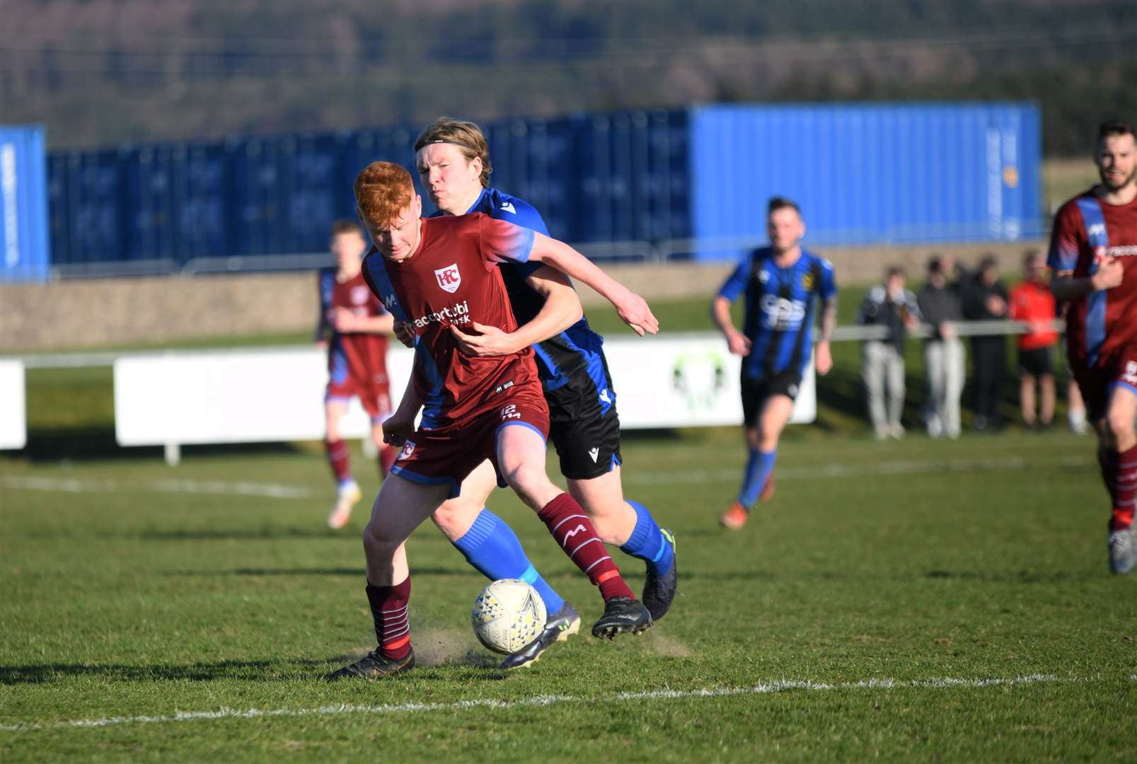 Matthew Tough (front) with Logan Johnstone behind...Keith v Huntly at Kynoch Park...Picture: Becky Saunderson..