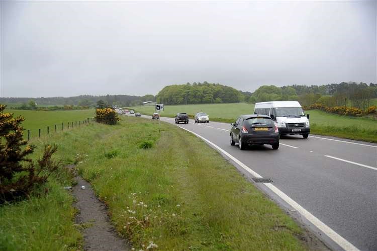 The section of road where the three vehicle collision took place on the A96.