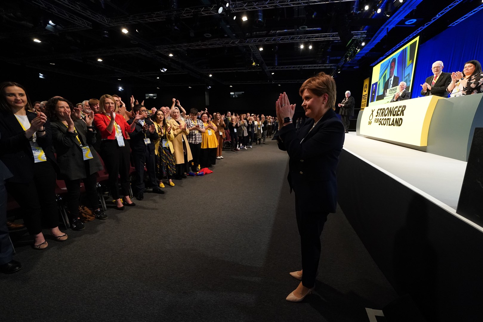 Nicola Sturgeon was given a warm welcome at the SNP annual conference in Aberdeen (Andrew Milligan/PA)