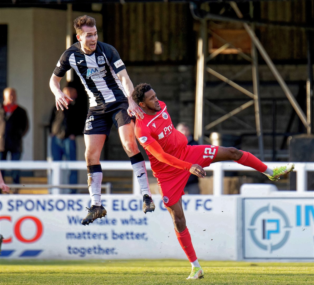 Jevan Anderson made his Elgin City debut on loan from Cove Rangers against Stirling Albion earlier this year. Photo: Bob Crombie