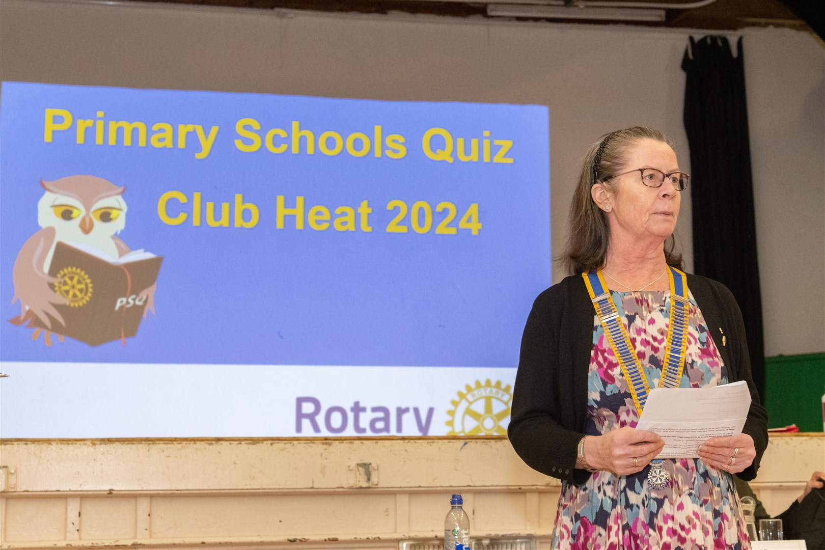 Forres Rotary's Doreen McCaig introducing the event.