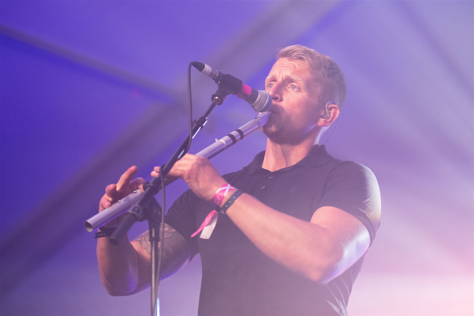 Martin Gillespie of Skerryvore - who closed the weekend on Sunday night. ..Speyfest 2022, as the Fochabers-based music festival celebrate their 25th anniversary. ..Picture: Daniel Forsyth..