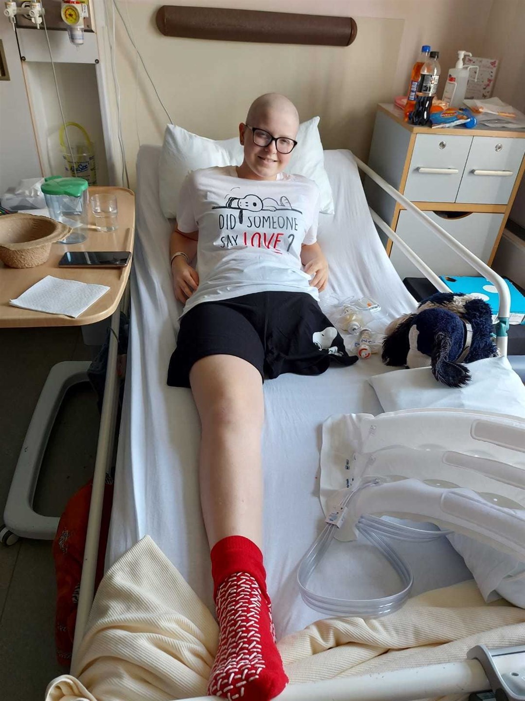 Abbie needed an amputation which removed her left hip joint as well as her leg, to ensure none of the tumour was left behind. Picture: Teenage Cancer Trust