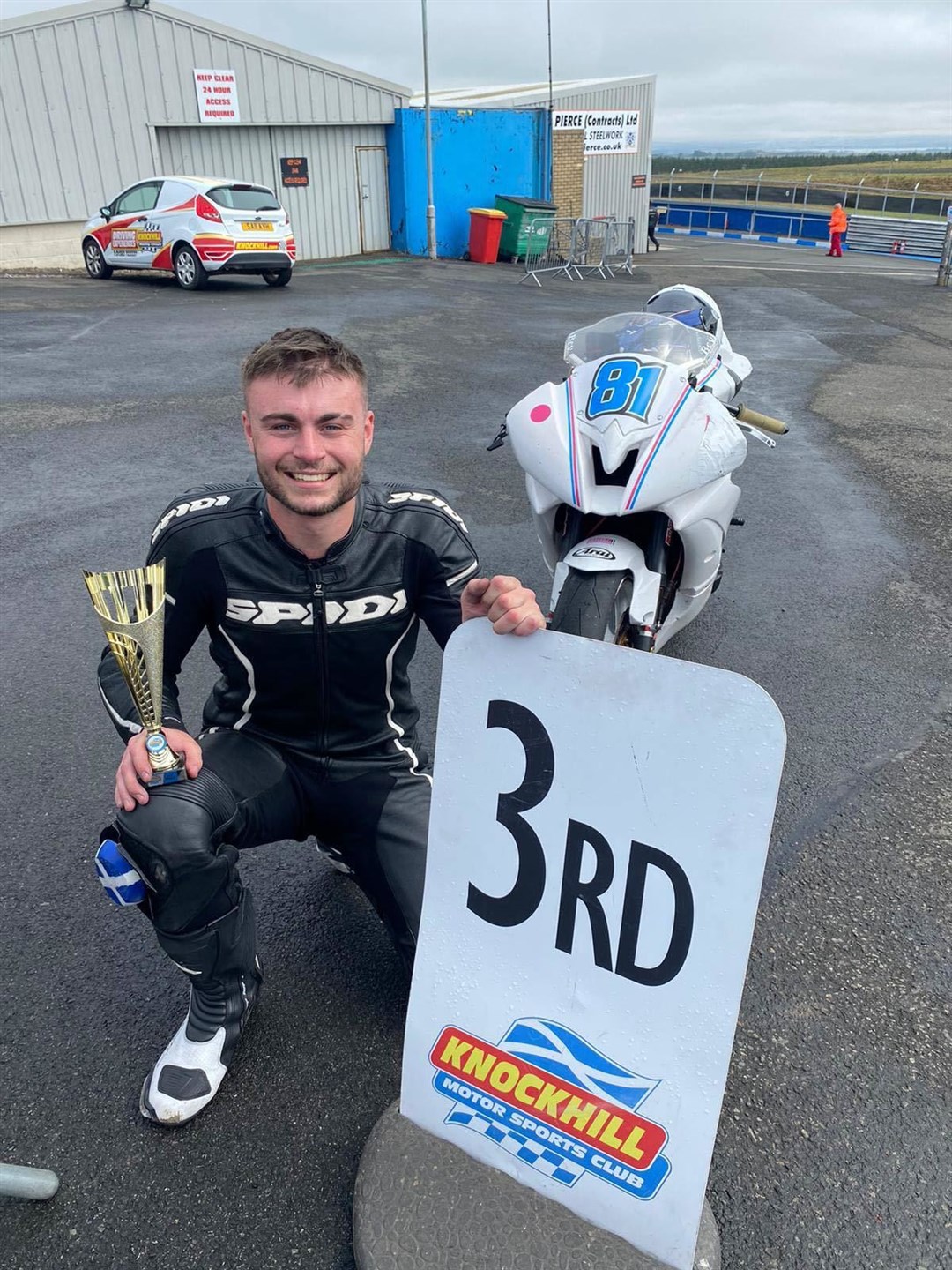 Callum Bey was third in the Scottish Championships on his debut on a 600cc bike.