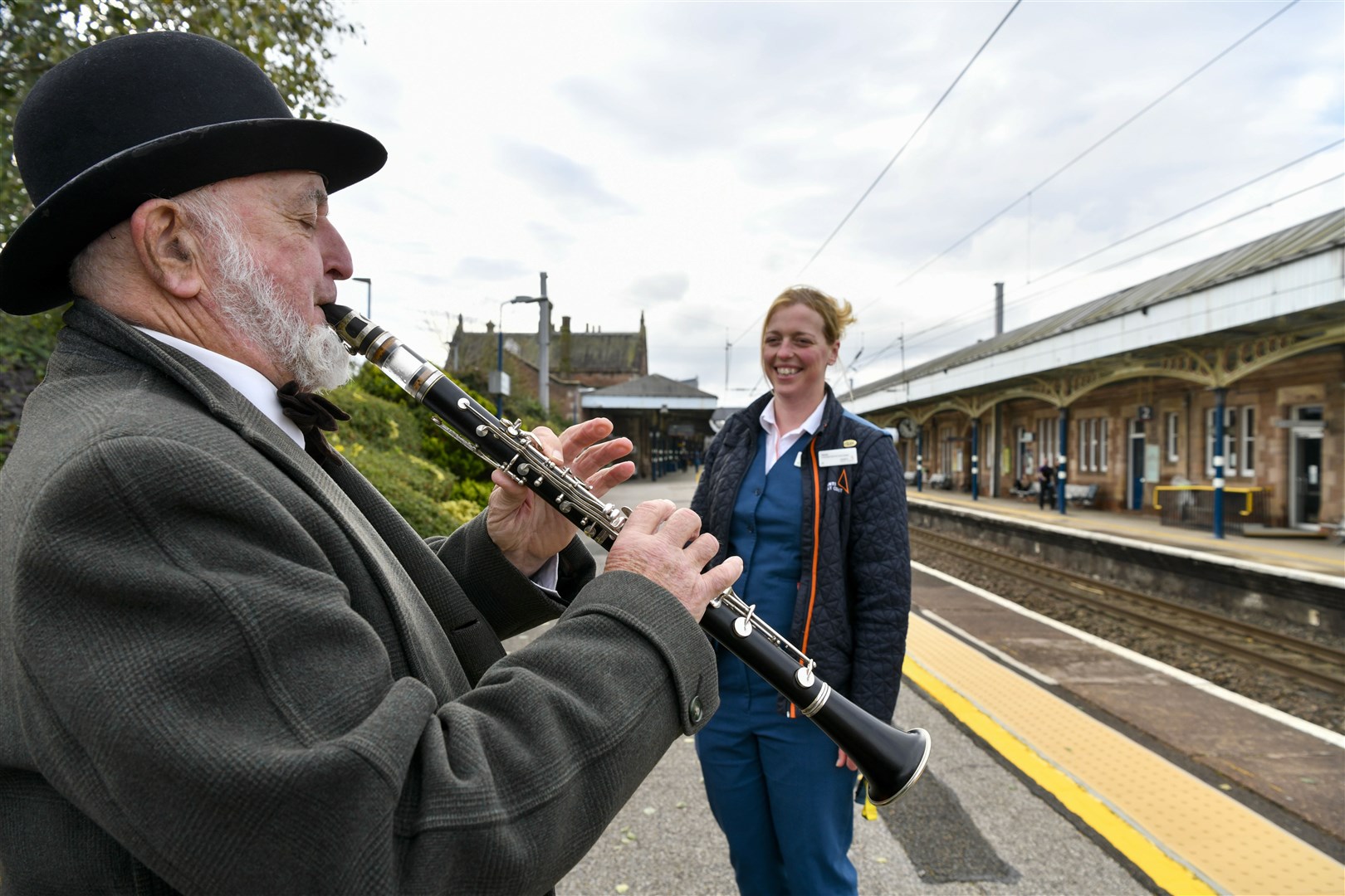 Avanti West Coast staff regularly welcome Philip Lowe to Penrith railway station (Stuart Walker/Avanti West Coast)